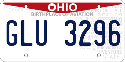 OH license plate GLU3296