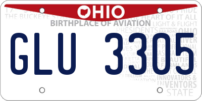 OH license plate GLU3305