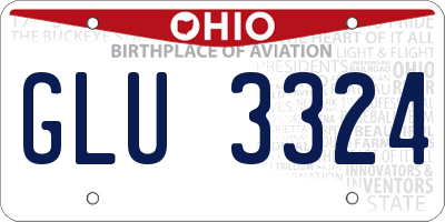 OH license plate GLU3324