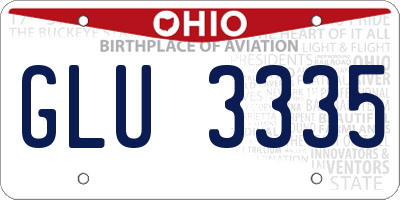 OH license plate GLU3335