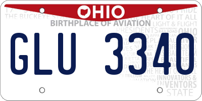 OH license plate GLU3340