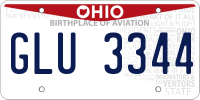 OH license plate GLU3344