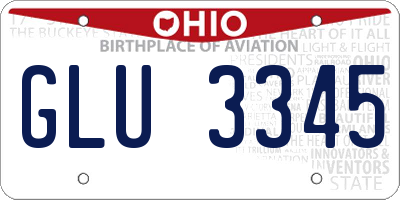 OH license plate GLU3345