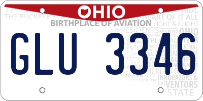 OH license plate GLU3346