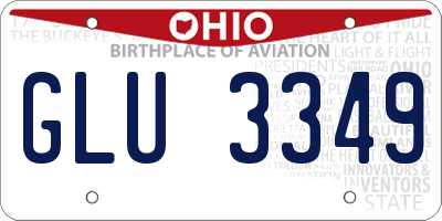 OH license plate GLU3349