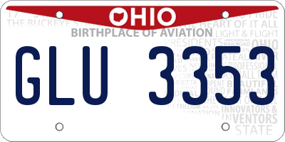 OH license plate GLU3353