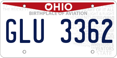 OH license plate GLU3362