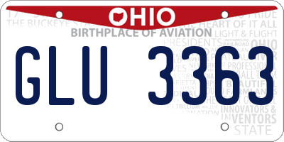 OH license plate GLU3363