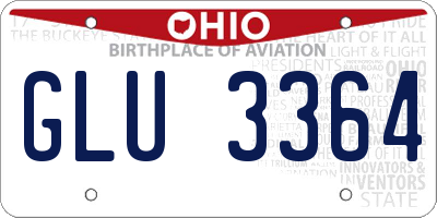 OH license plate GLU3364