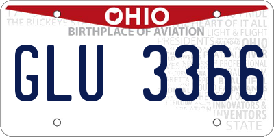 OH license plate GLU3366