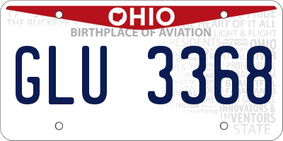OH license plate GLU3368