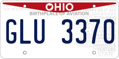 OH license plate GLU3370