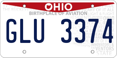 OH license plate GLU3374