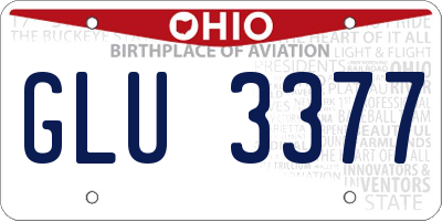 OH license plate GLU3377