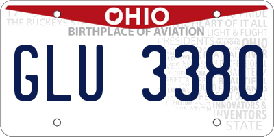 OH license plate GLU3380
