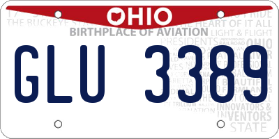 OH license plate GLU3389