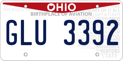OH license plate GLU3392