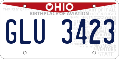 OH license plate GLU3423
