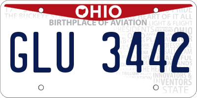 OH license plate GLU3442