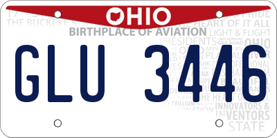 OH license plate GLU3446