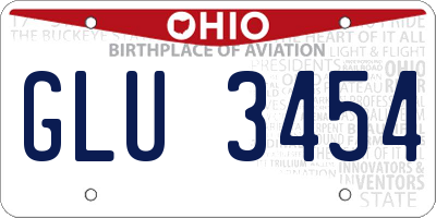 OH license plate GLU3454