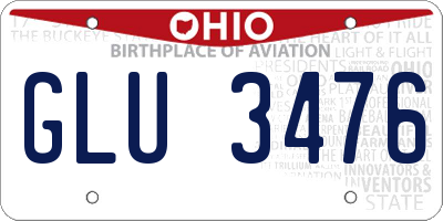 OH license plate GLU3476