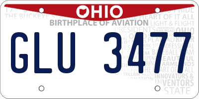 OH license plate GLU3477