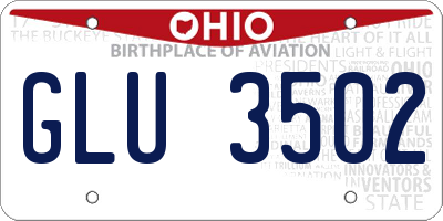 OH license plate GLU3502