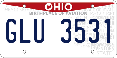 OH license plate GLU3531