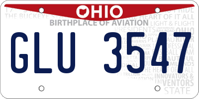 OH license plate GLU3547