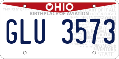 OH license plate GLU3573