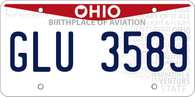 OH license plate GLU3589