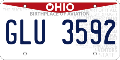 OH license plate GLU3592