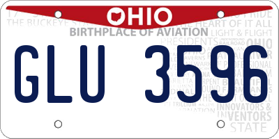 OH license plate GLU3596