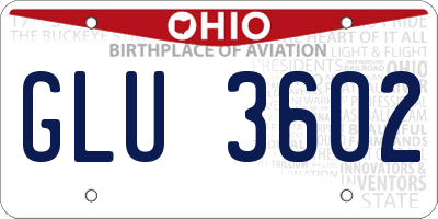 OH license plate GLU3602
