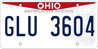 OH license plate GLU3604
