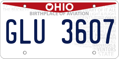 OH license plate GLU3607