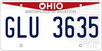 OH license plate GLU3635
