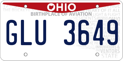 OH license plate GLU3649