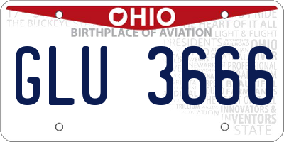 OH license plate GLU3666