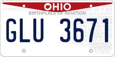OH license plate GLU3671