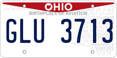 OH license plate GLU3713