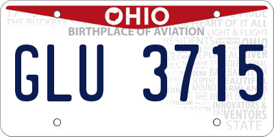 OH license plate GLU3715