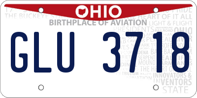 OH license plate GLU3718