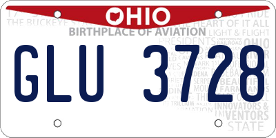 OH license plate GLU3728