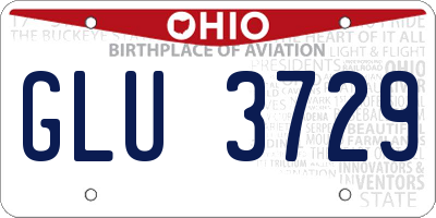 OH license plate GLU3729