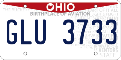 OH license plate GLU3733