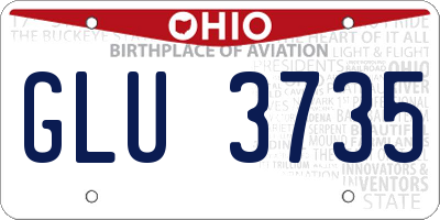 OH license plate GLU3735