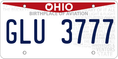 OH license plate GLU3777