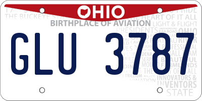 OH license plate GLU3787